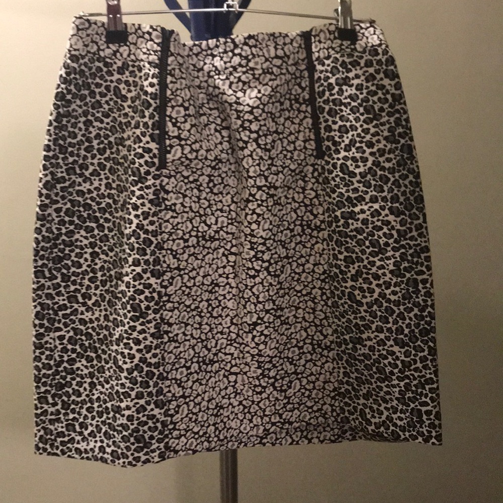 Navy blue, gray, and white skirt